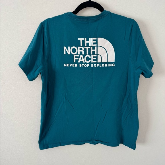 The North Face Teal Logo Graphic T-Shirt Women’s Large Never Stop Exploring - Picture 4 of 4